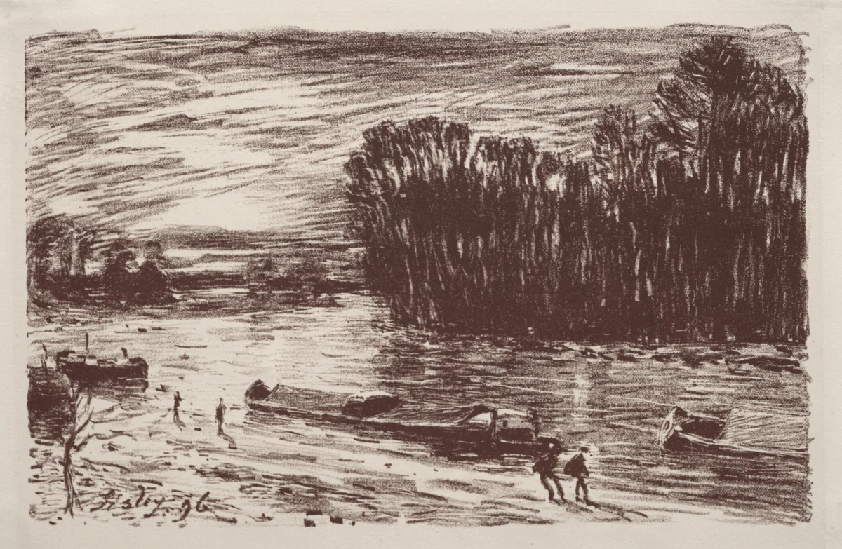 Bords du Loing, près Saint-Mammès by Alfred Sisley, print, 1896