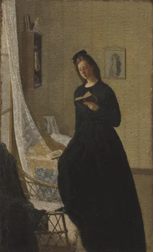 Girl Reading at a Window by Gwen John, painting, 1911