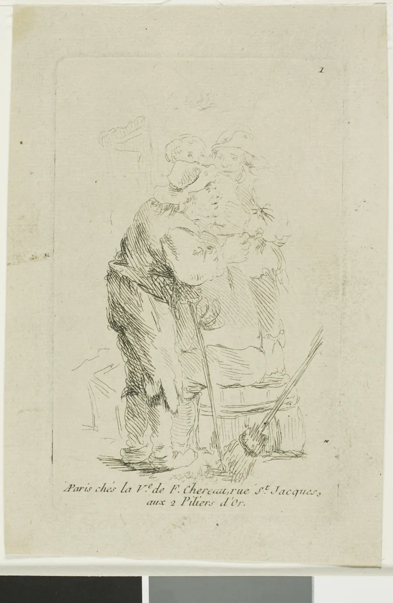 A Poorly Dressed Peasant by François Boucher, print, 1755-1770