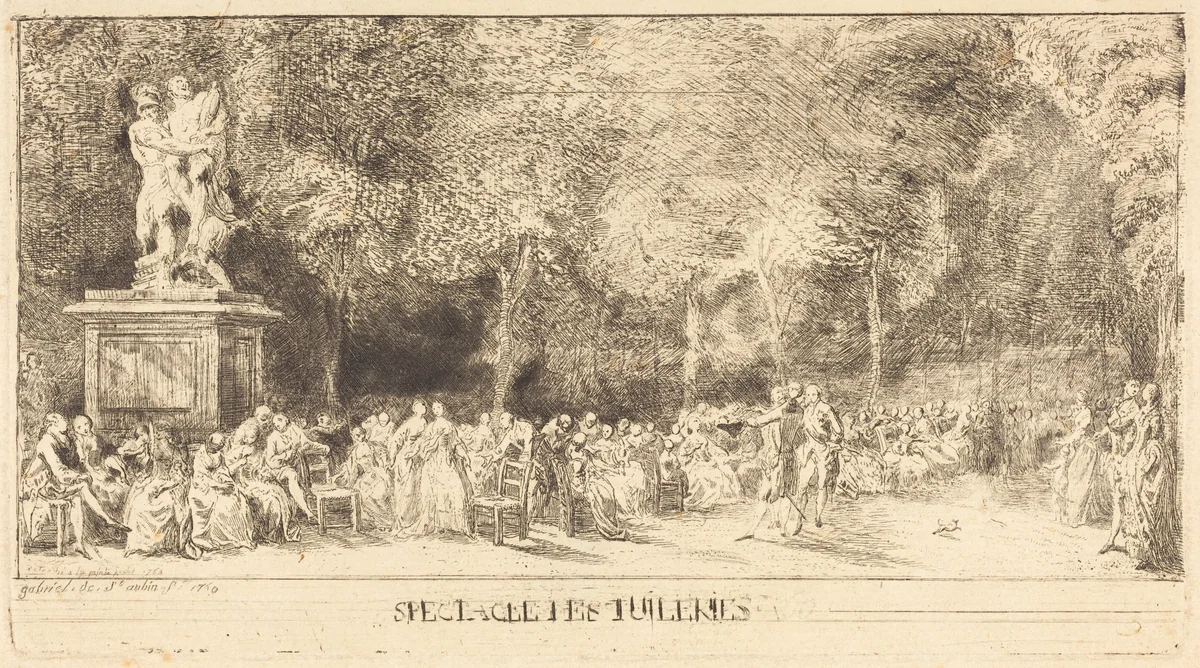 Les chaises [lower half] by Gabriel de Saint-Aubin, print, 1760