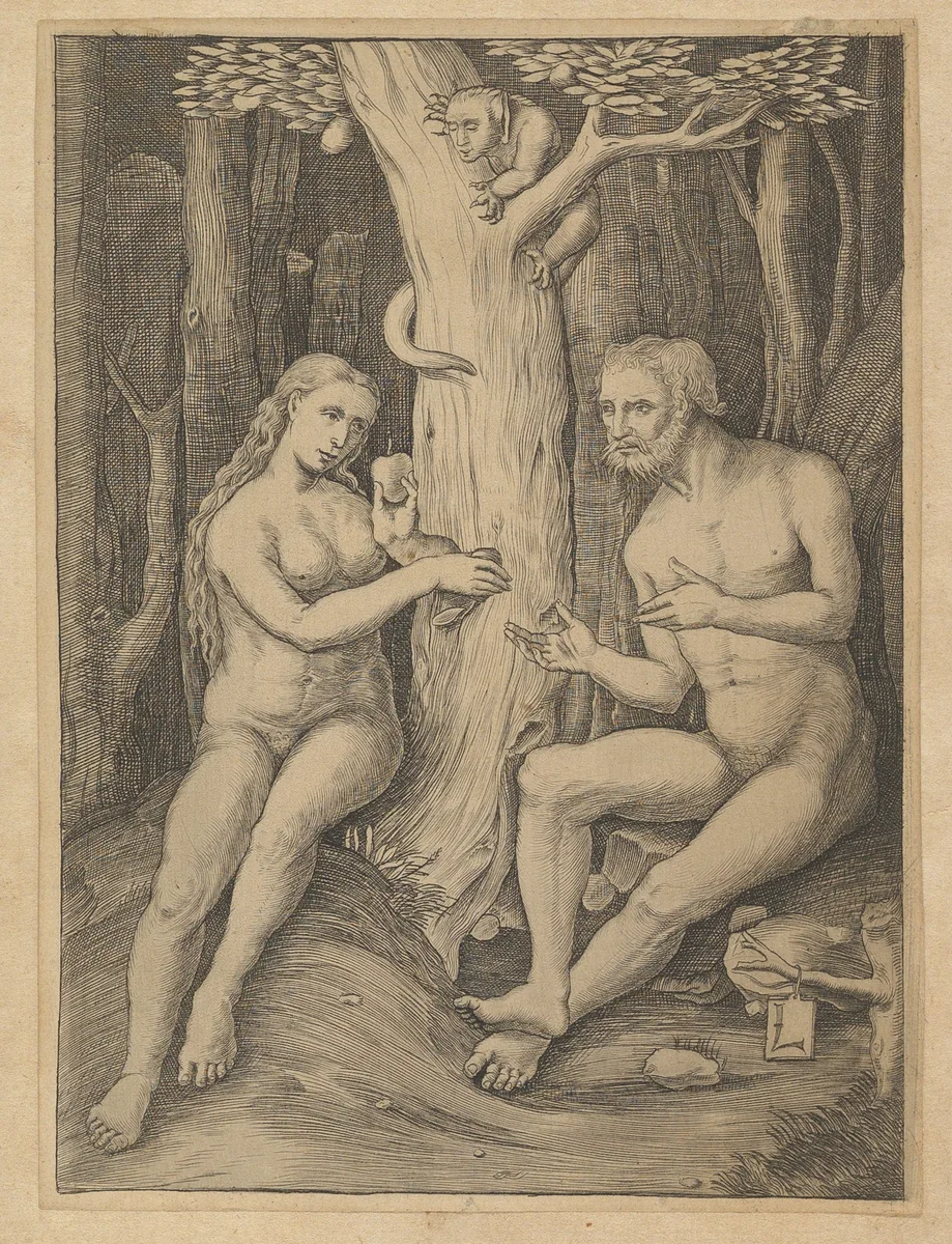 Adam and Eve by Lucas van Leyden, print, 1489-2006