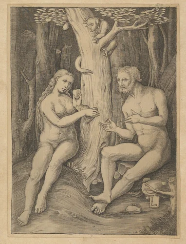 Adam and Eve by Lucas van Leyden, print, 1489-2006