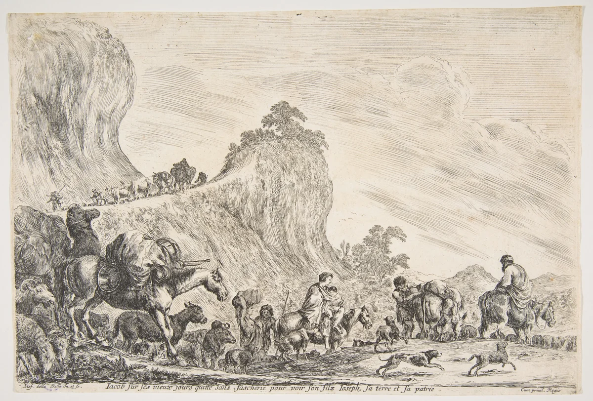 The Journey of Jacob in Egypt by Stefano della Bella, print, 1642-1652