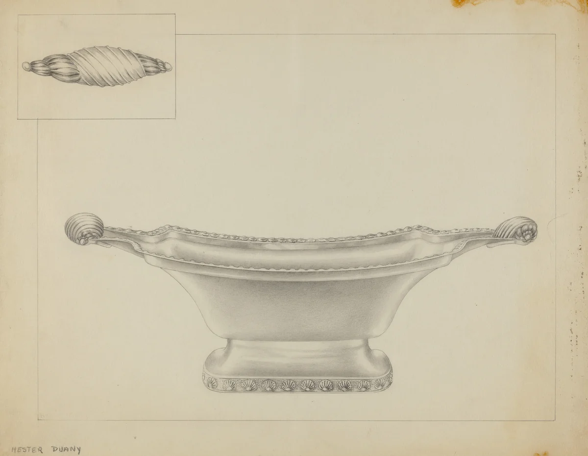 Silver Bowl by Hester Duany, index of american design, 1935-1942