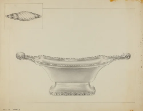 Silver Bowl by Hester Duany, index of american design, 1935-1942