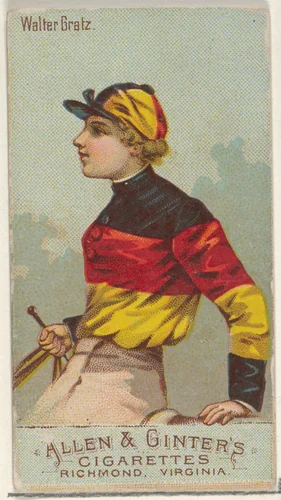 Walter Gratz, from the Racing Colors of the World series (N22b) for Allen & Ginter Cigarettes by Allen & Ginter, print, 1888