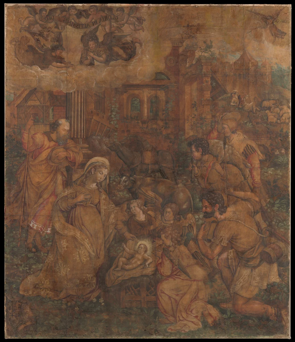 The Adoration of the Shepherds (Cartoon) by anonymous, drawing, 1500-1600