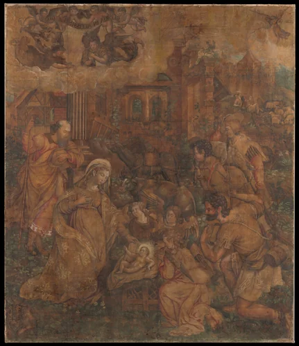 The Adoration of the Shepherds (Cartoon) by anonymous, drawing, 1500-1600