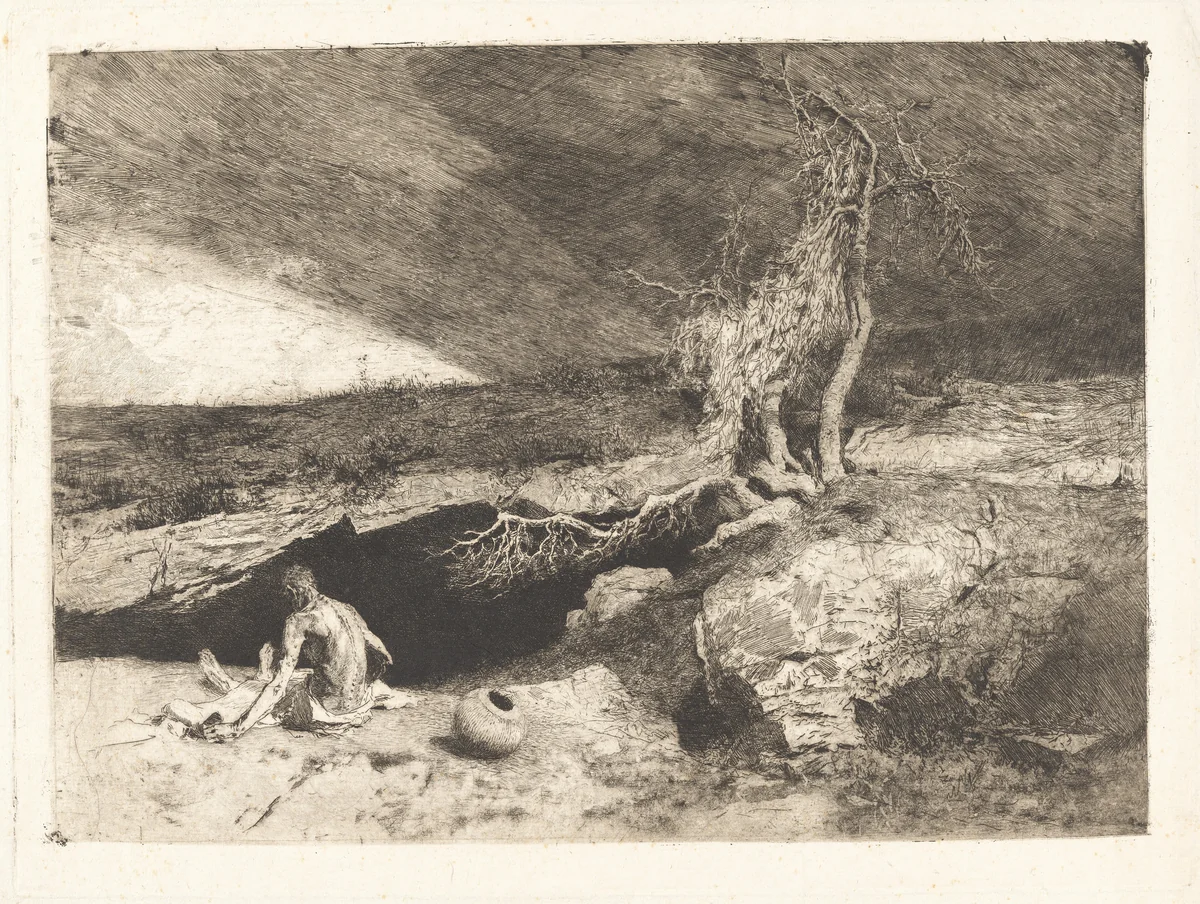 The Anchorite by Mariano Fortuny Marsal, print, 1869