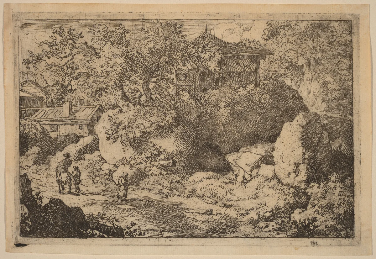 Peasant on Horseback by Allart van Everdingen, print, 1645-1656