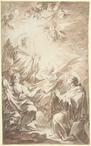St. Paschal Baylon Adorning the Blessed Sacrament by Mariano Salvador de Maella, drawing, 1739-1819
