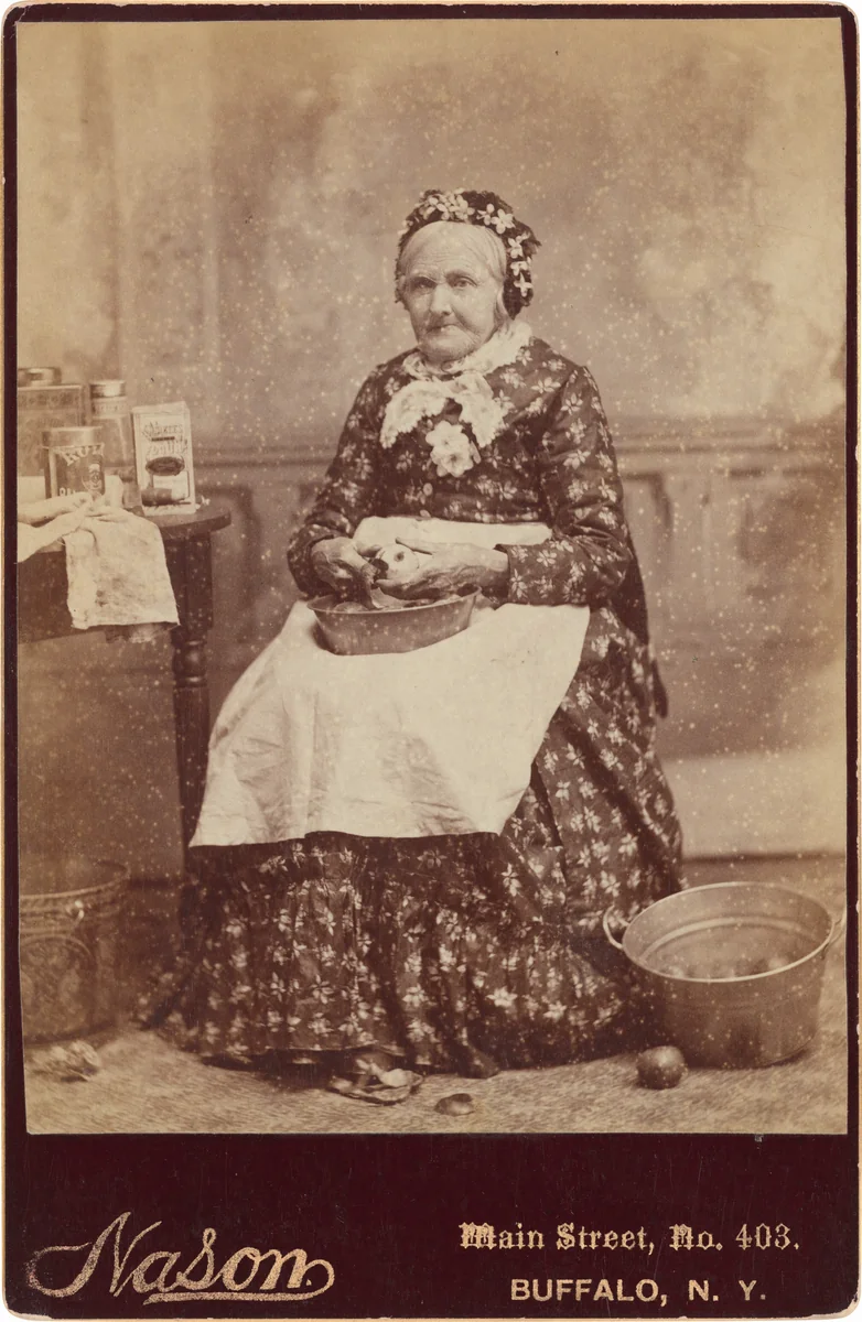 Portrait of a Woman Peeling Apples by James H. Nason, photograph, 1883-1893