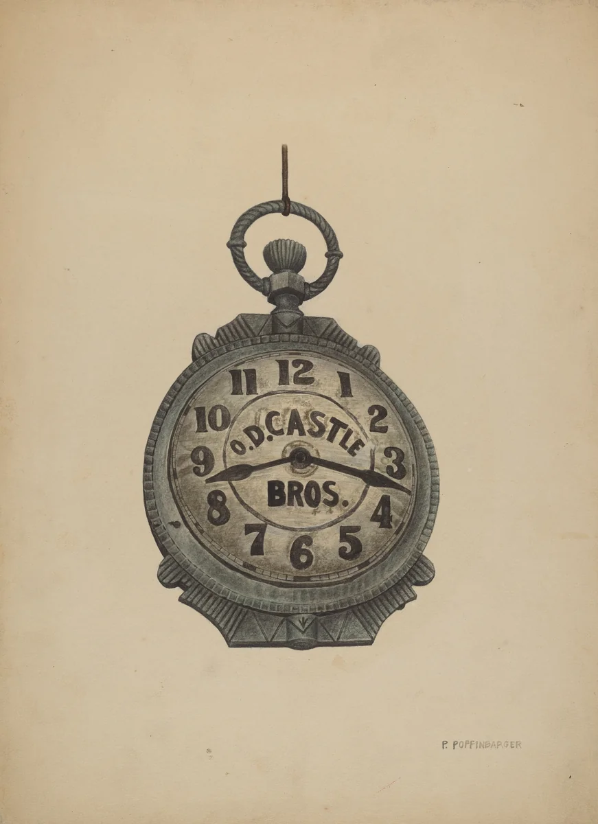 Jewelers Sign Watch by Paul Poffinbarger, index of american design, 1940