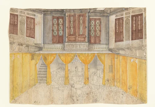 Palace Interior by Ragunath, painting, 1880-1900
