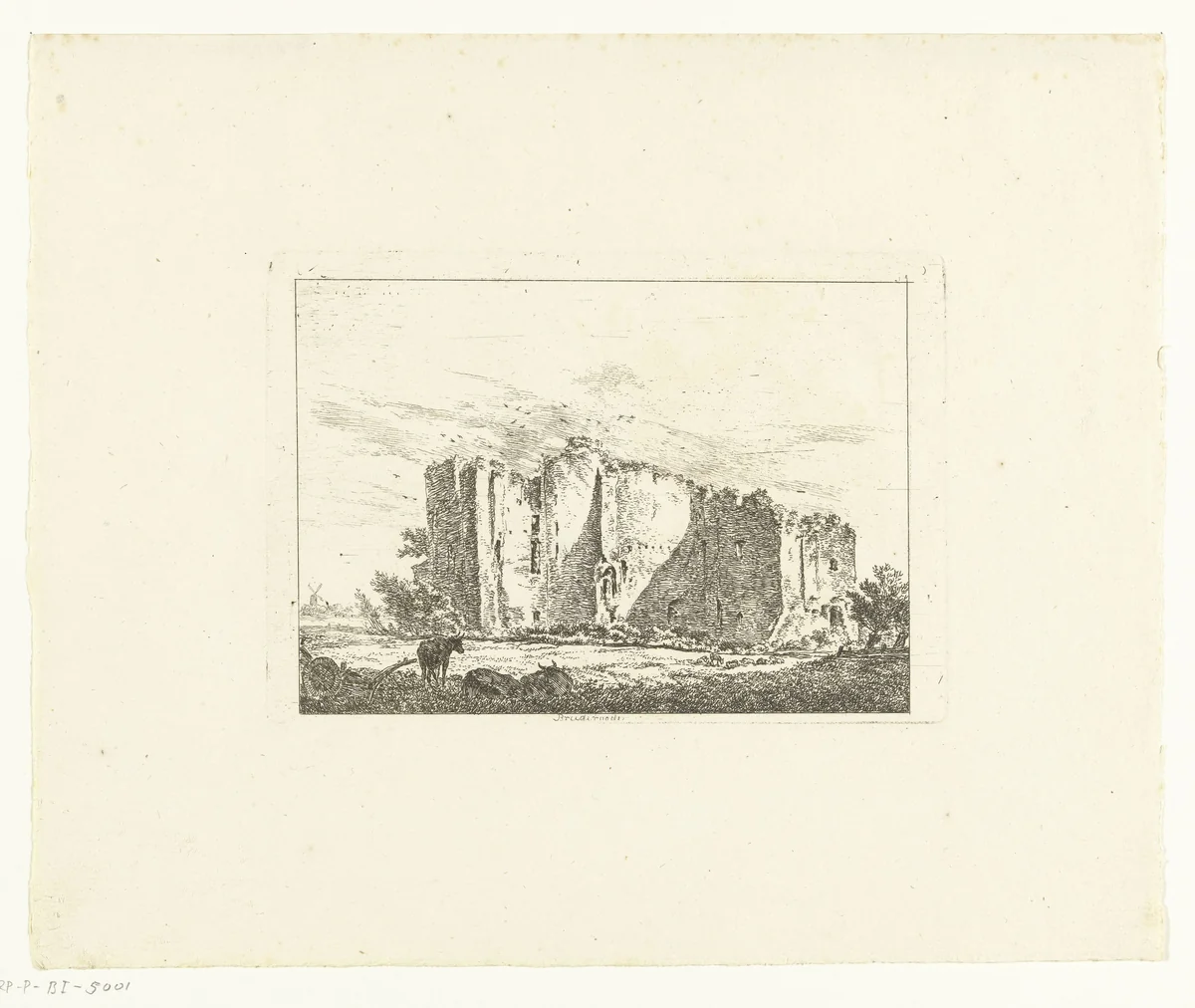 Ruïne van Brederode by Hermanus van Brussel, print, 1815