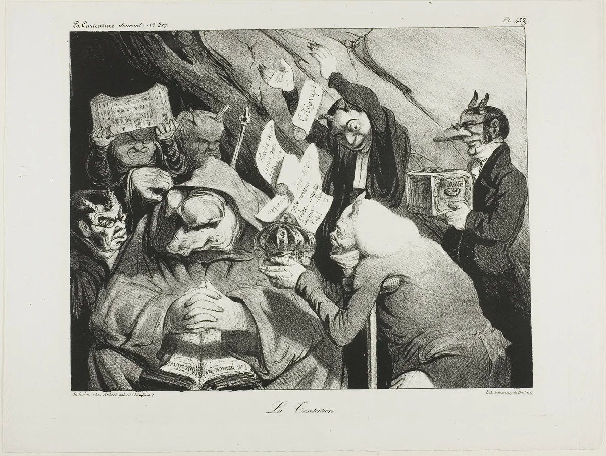 Temptation, plate 453 by Honoré-Victorin Daumier, print, 1835