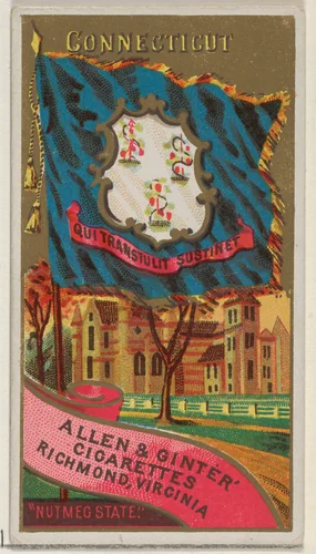 Connecticut, from Flags of the States and Territories (N11) for Allen & Ginter Cigarettes Brands by Allen & Ginter, print, 1888