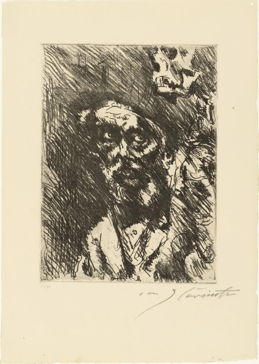 Death and the Old Man (Tod und Greis) from Dance of Death (Totentanz) by Lovis Corinth, print, 1921