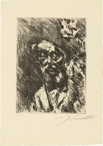 Death and the Old Man (Tod und Greis) from Dance of Death (Totentanz) by Lovis Corinth, print, 1921