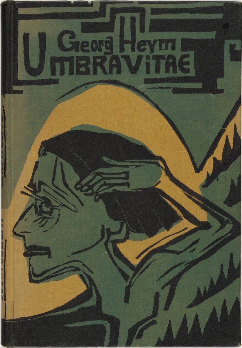 Cover (Bucheinband) from Umbra vitae by Ernst Ludwig Kirchner, illustrated book, 1924