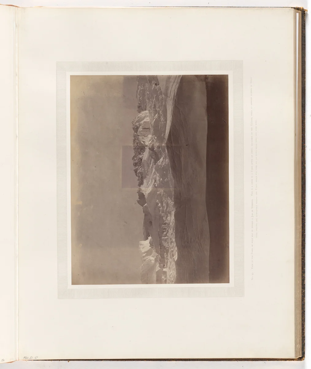 "View in the fiord of what may be termed a jam of icebergs" by George P. Critcherson, John L. Dunmore, William Bradford, photograph, 1869