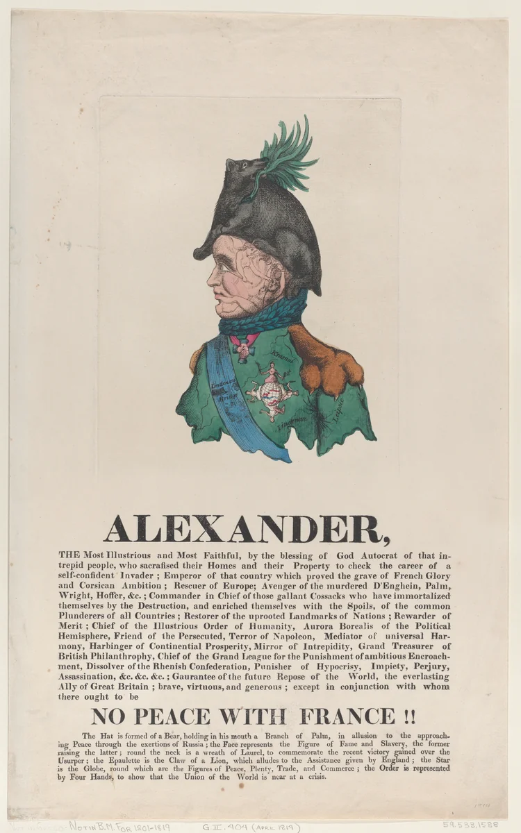 Alexander by Thomas Rowlandson, print, 1814