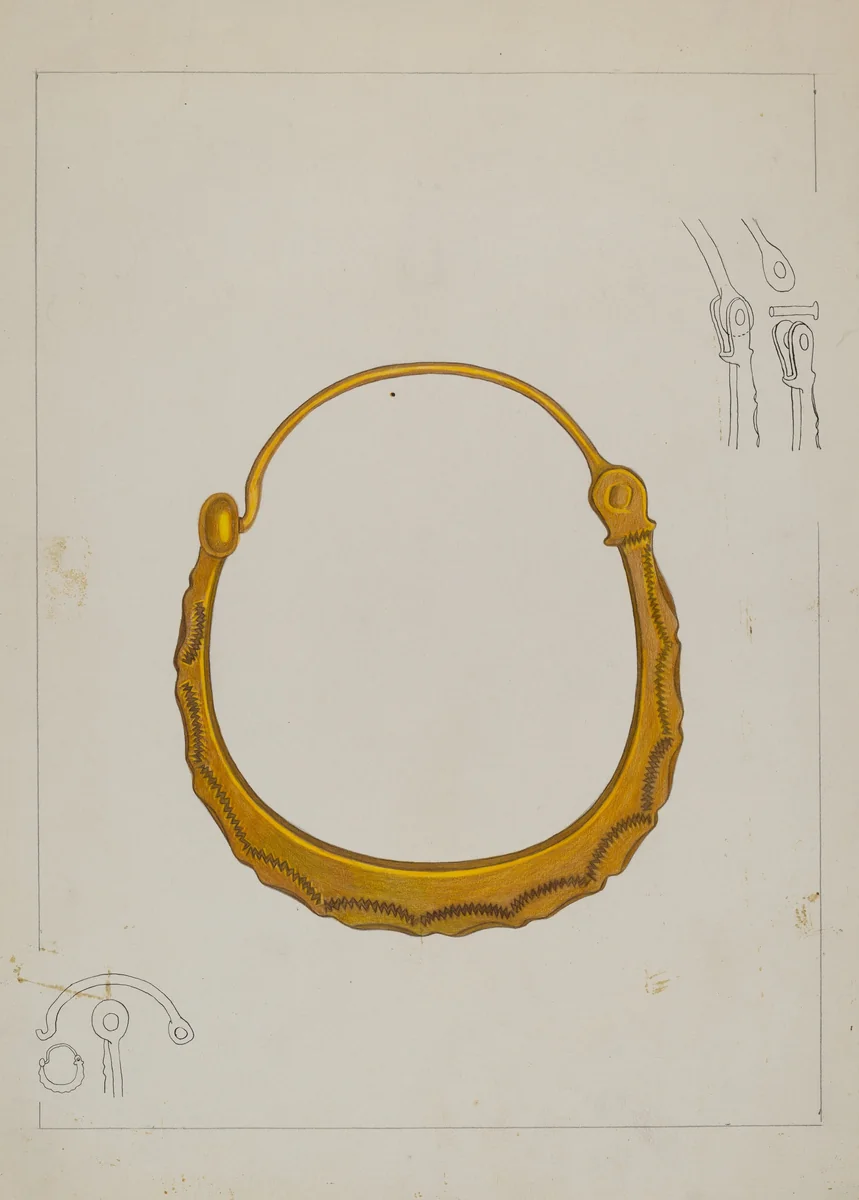 Loop Earring by Tulita Westfall, index of american design, 1937