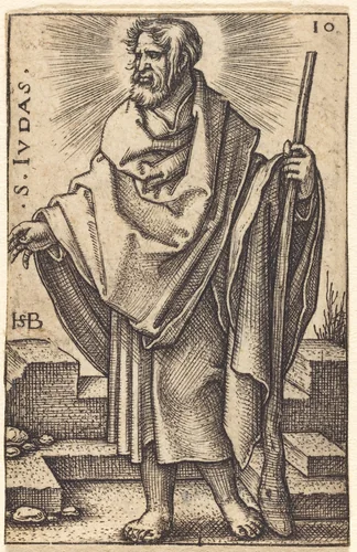 Saint Judas Thaddaeus by Sebald Beham, print, 1545-1546