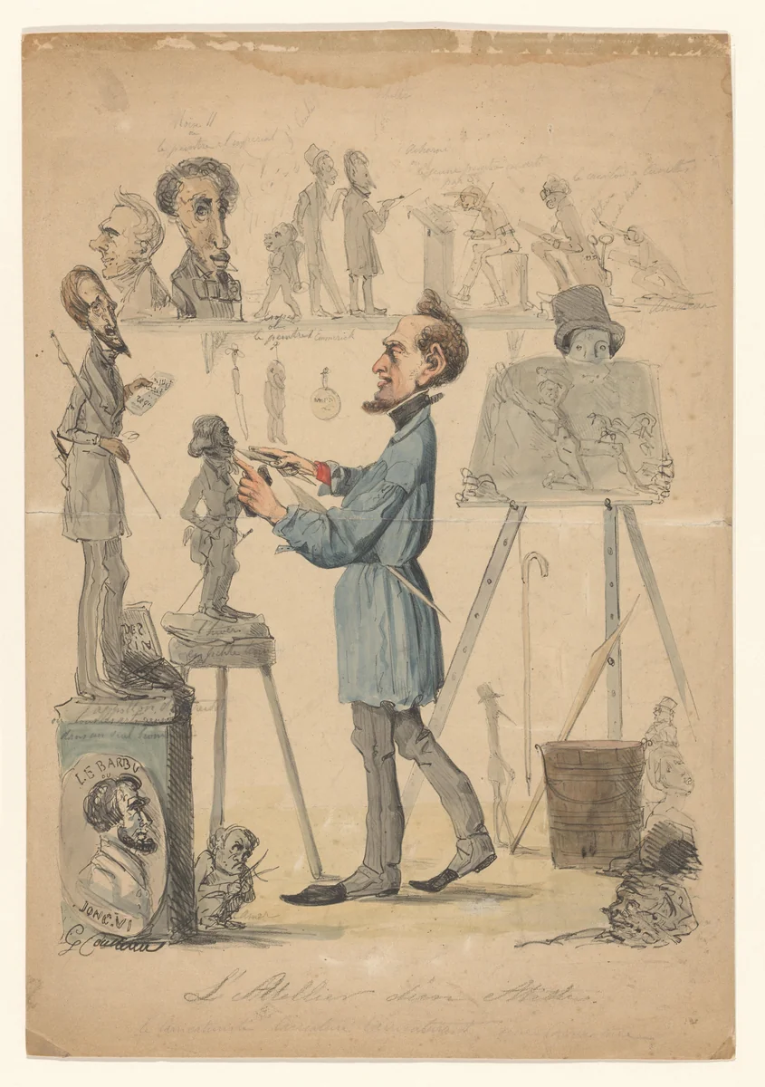 L’atelier d’un Artiste by George Coutteau, print, 1840-1850