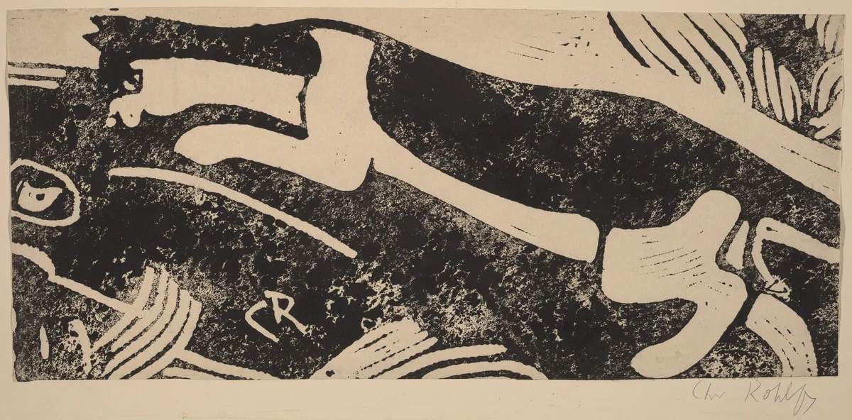 Cat and Mouse by Christian Rohlfs, print, 1912-1913