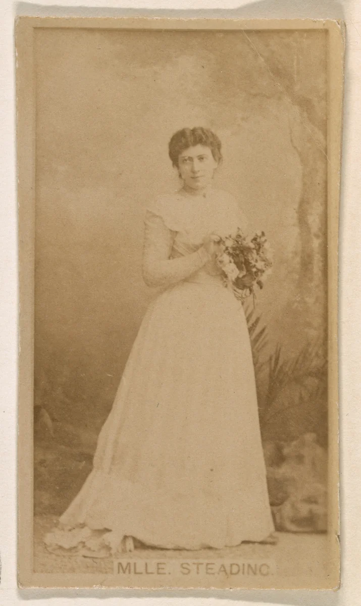 Mlle. Steading, from the Actresses series (N245) issued by Kinney Brothers to promote Sweet Caporal Cigarettes by Kinney Brothers Tobacco Company, photograph, 1890