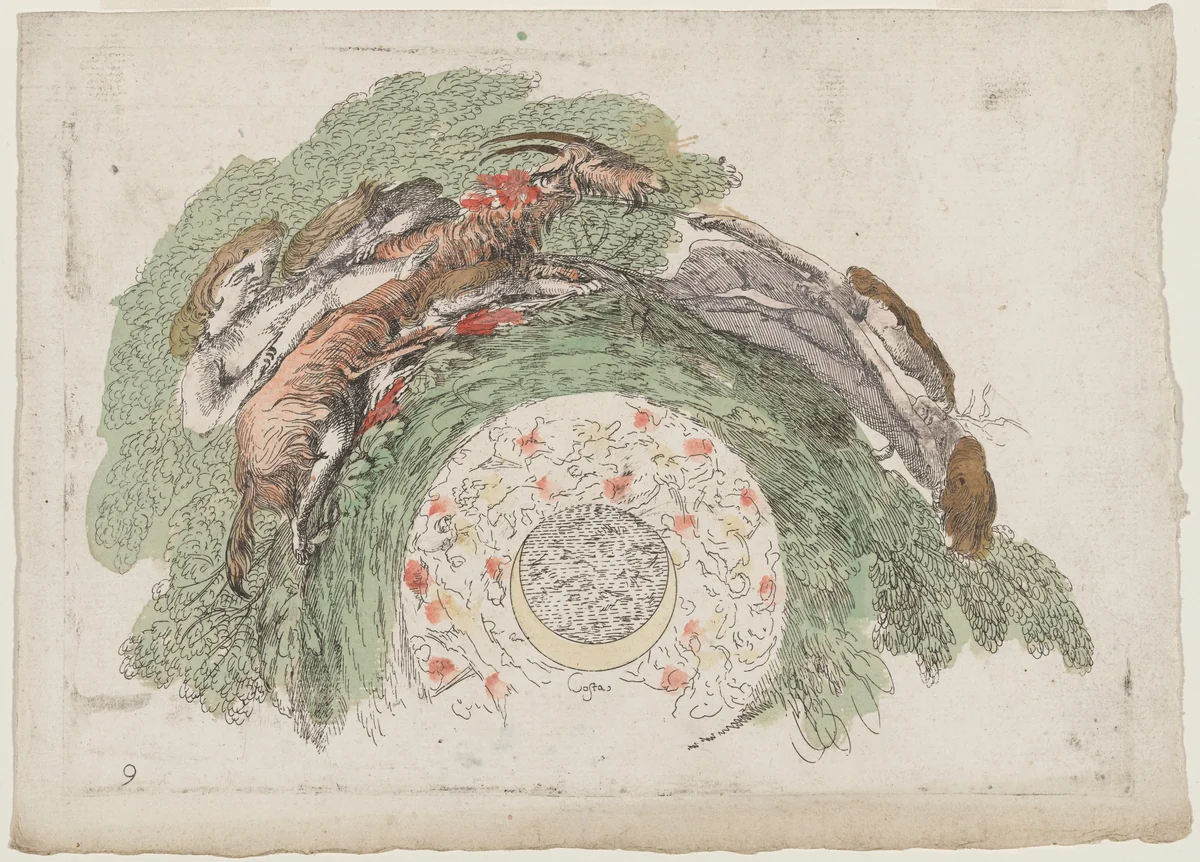 Putti Leading a Goat by Giovanni Francesco Costa, print, 1742-1752