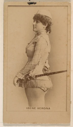 Irene Verona, from the Actresses series (N245) issued by Kinney Brothers to promote Sweet Caporal Cigarettes by Kinney Brothers Tobacco Company, photograph, 1890