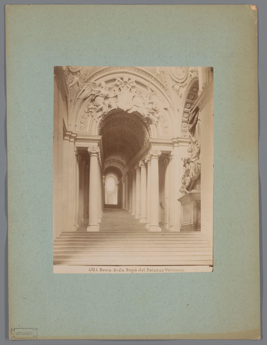 Scala Regia in het Apostolisch Paleis in Vaticaanstad, Italië by anonymous, photograph, 1851-1900
