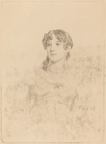 Lady Maria Hooker When Miss Turner at Age Seventeen by Mary Dawson Turner; Thomas Phillips, print, 1814