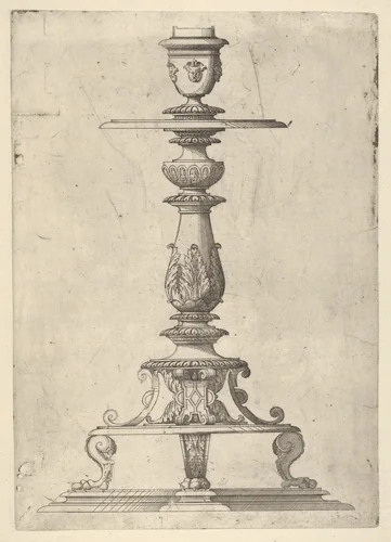 Design for a Candlestick by Jacques Androuet du Cerceau, print, 1548-1549