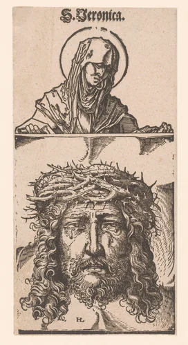 Heilige Veronica met het sudarium by Unknown, print, 1483-1531