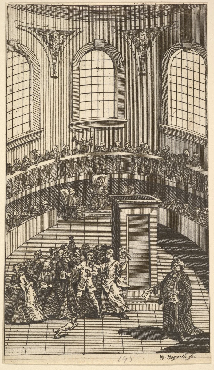 Frontispiece to Nicholas Amhurst's "Terrae-Filius" by William Hogarth, print, 1726
