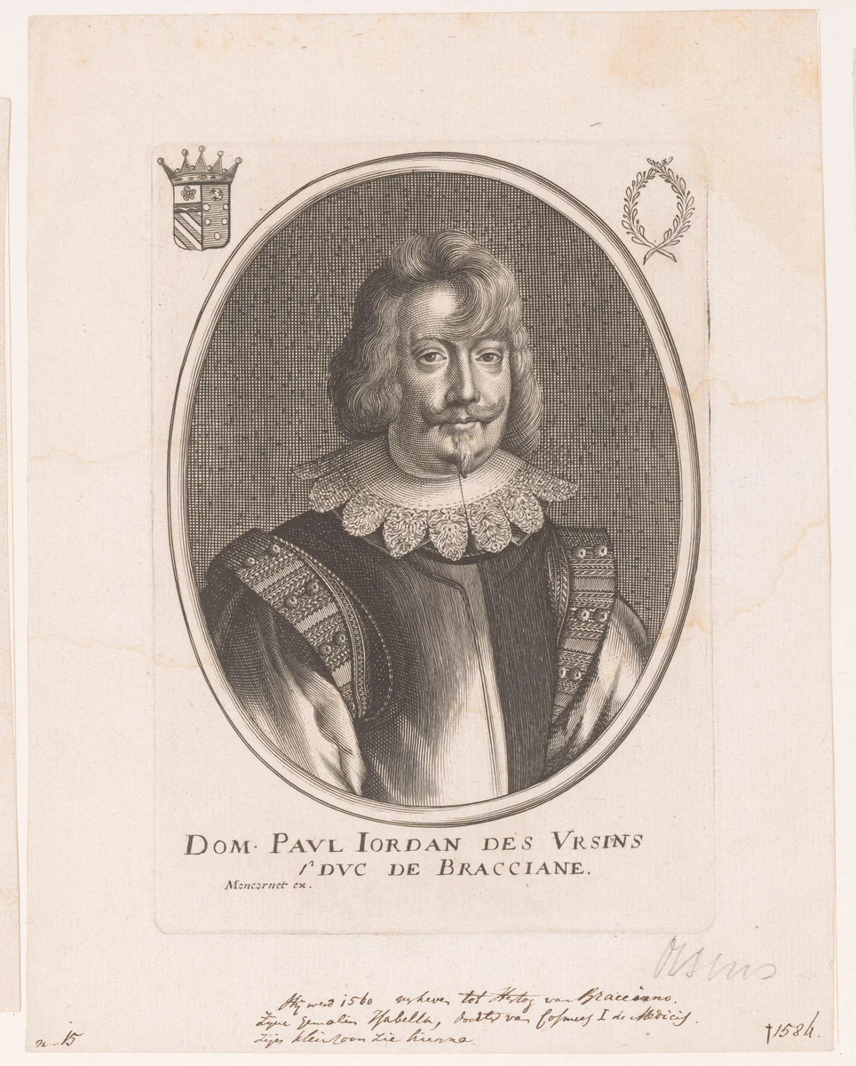 Portret van Paolo Giordano I Orsini by anonymous, print, 1610-1668