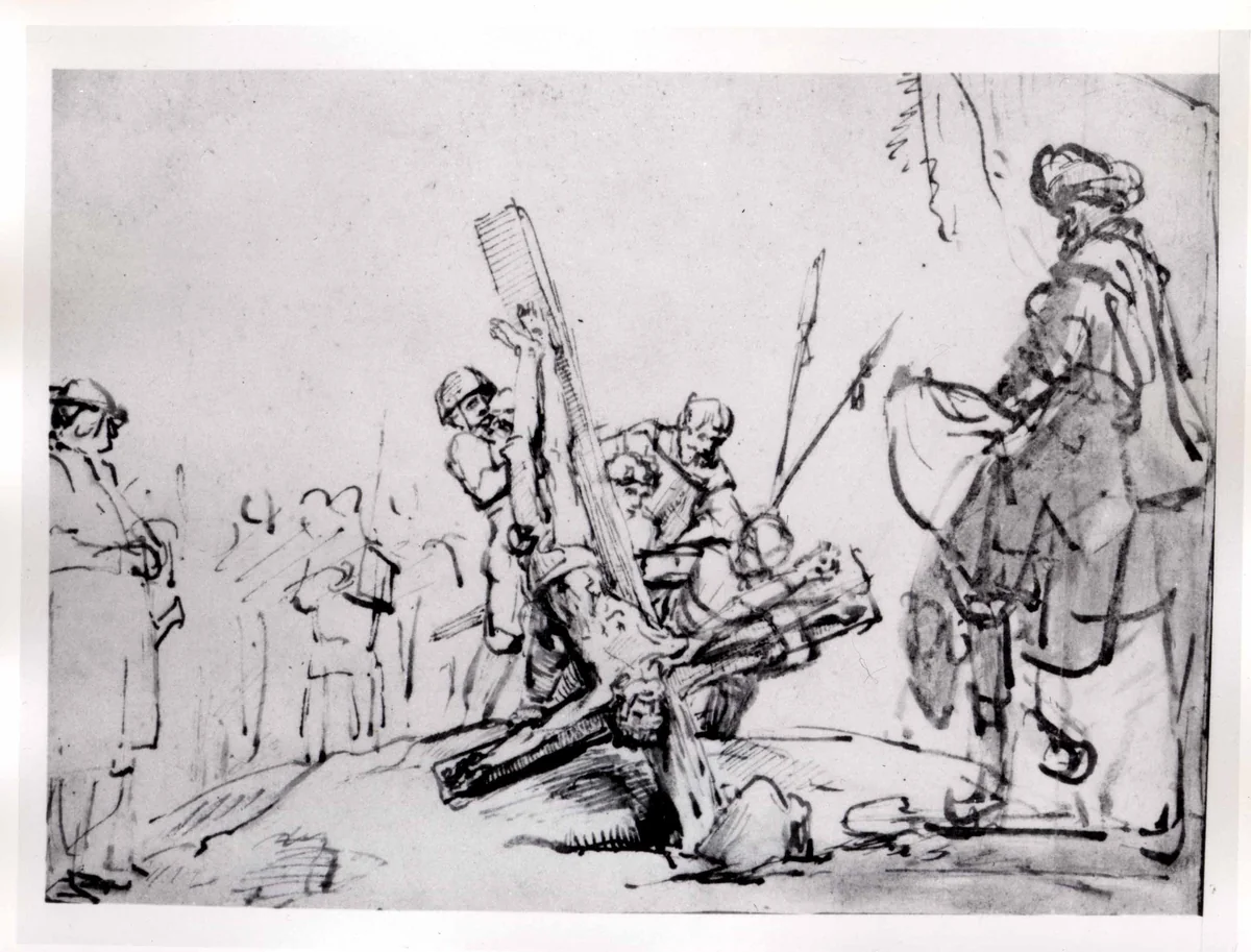 The Martyrdom of Saint Peter by Rembrandt van Rijn, drawing, 1655-1659