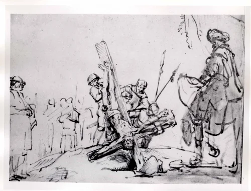 The Martyrdom of Saint Peter by Rembrandt van Rijn, drawing, 1655-1659