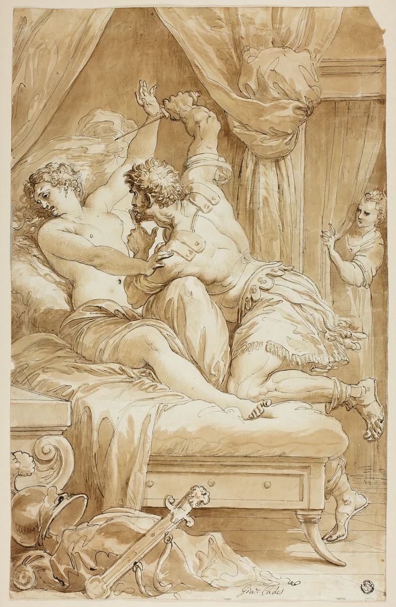 Rape of Lucretia by Giuseppe Cades, drawing, 1795
