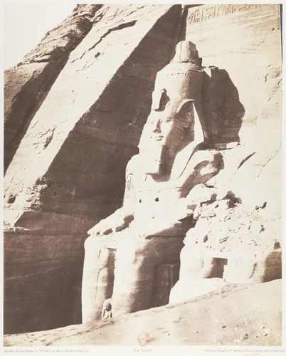 Abou Sembil, Grand Spéos - Statues Colossales, Vues de Trois-Quarts by Félix Teynard, photograph, 1851-1852