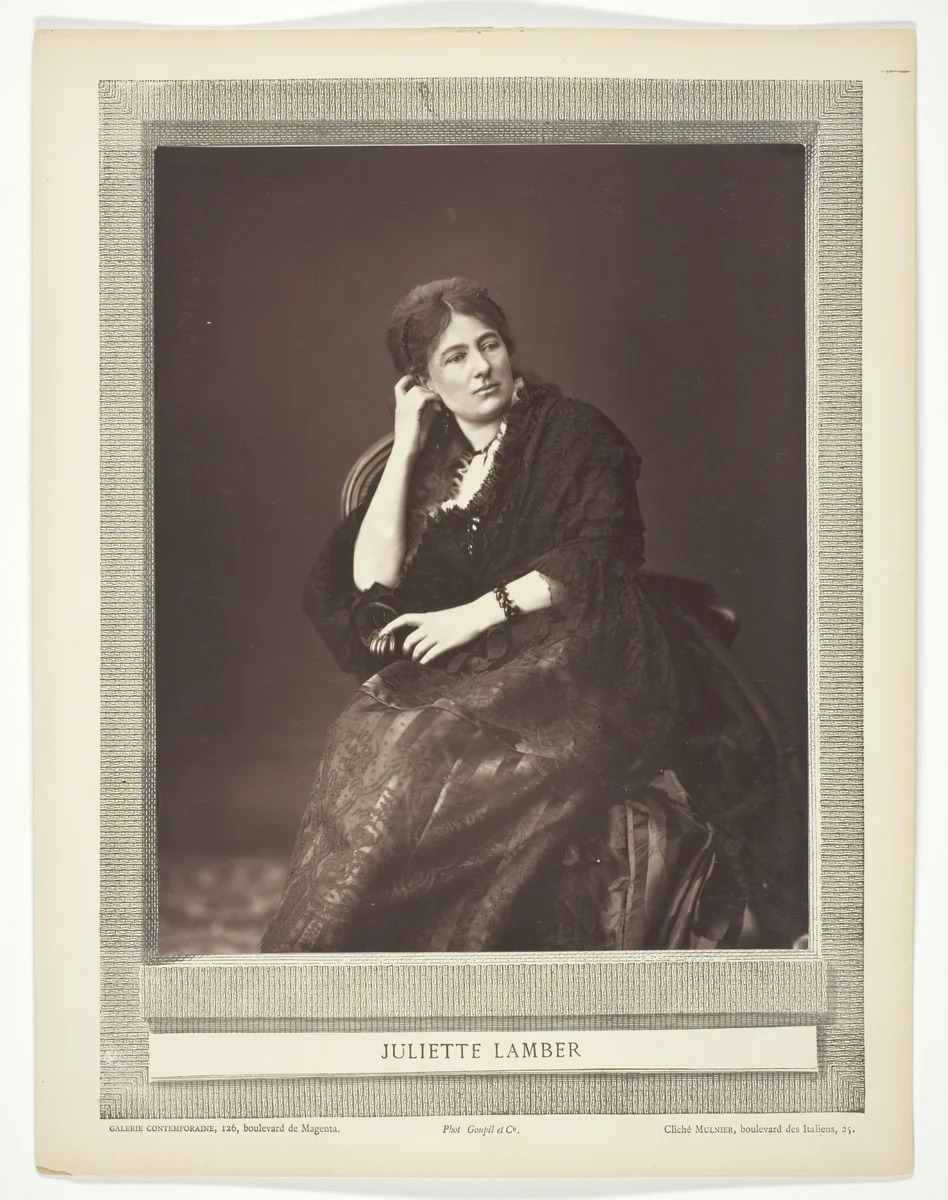 Juliette Lamber by Ferdinand J Mulnier, photograph, 1871-1877