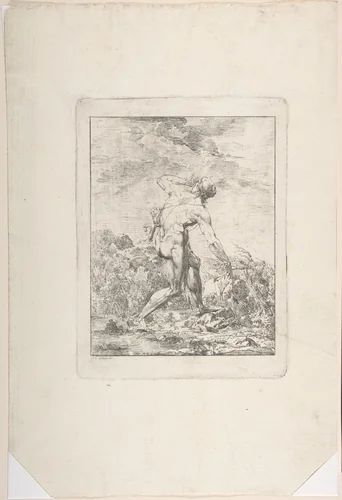 Milo of Croton by Philippe Auguste Hennequin, print, 1770-1833