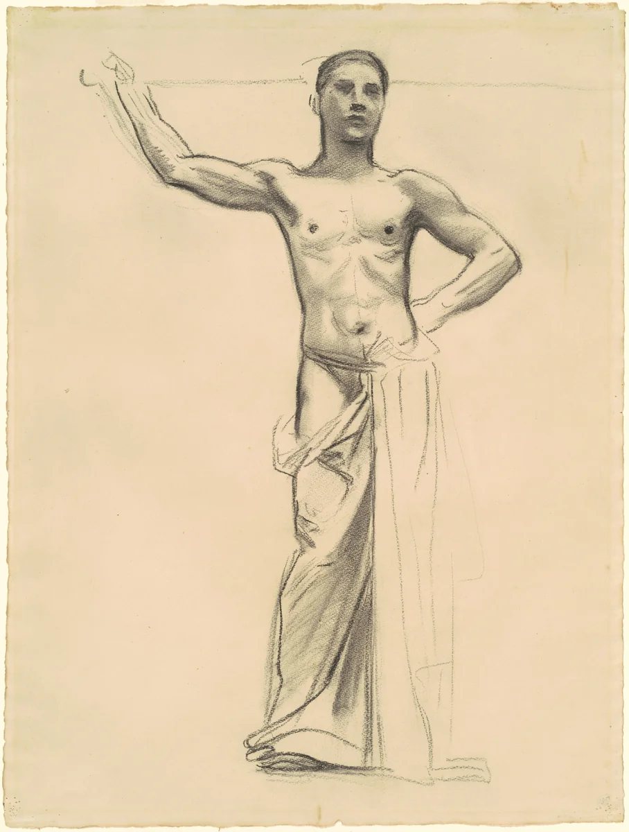 Study of Apollo for "Apollo and the Muses" by John Singer Sargent, drawing, 1916-1921