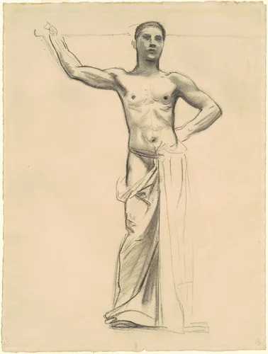Study of Apollo for "Apollo and the Muses" by John Singer Sargent, drawing, 1916-1921
