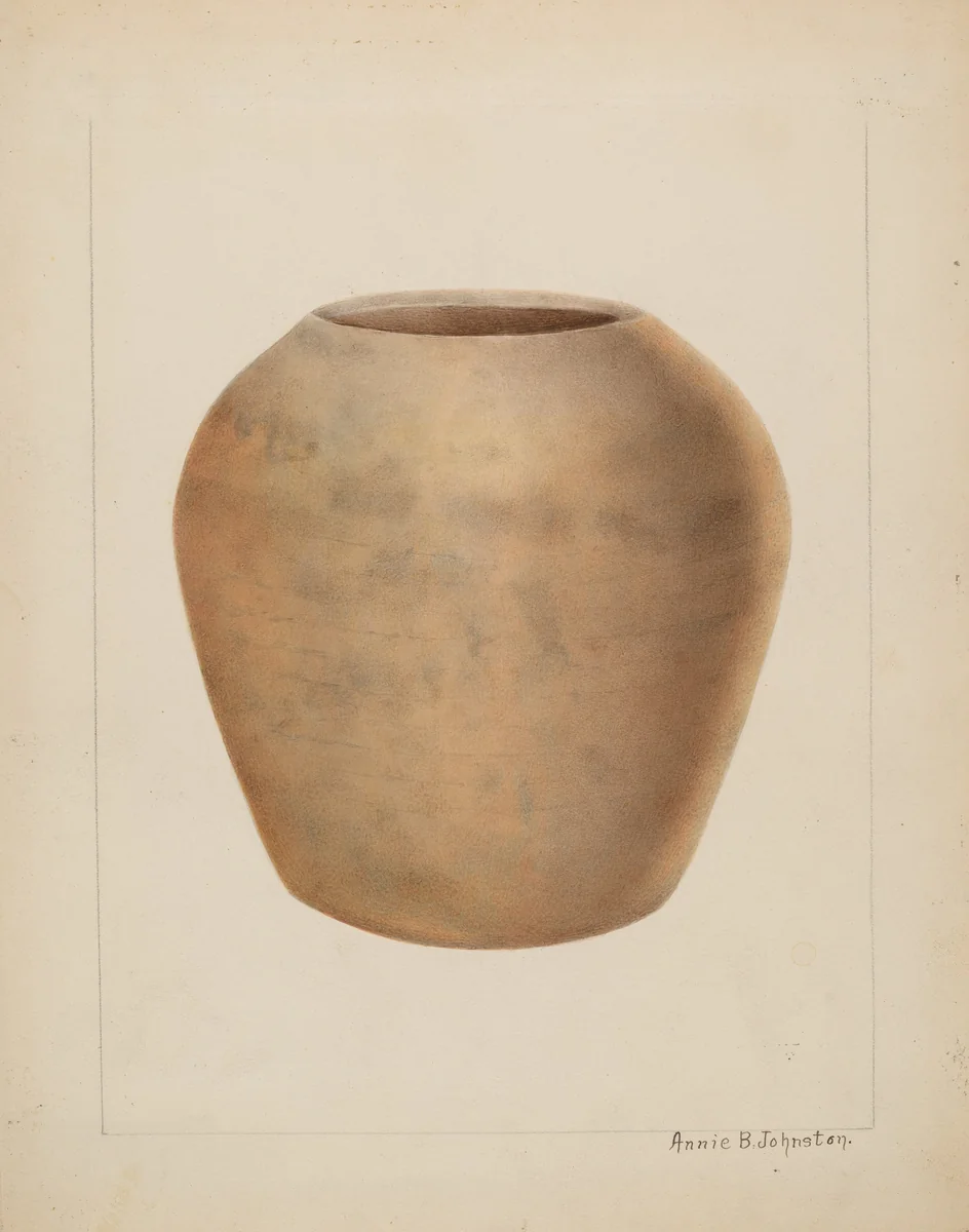 Stoneware Flower Pot by Annie B. Johnston, index of american design, 1937