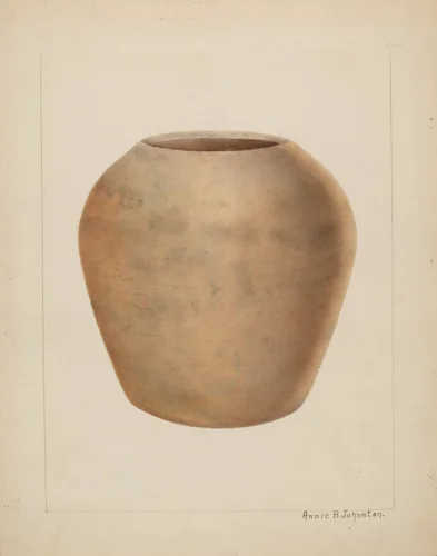 Stoneware Flower Pot by Annie B. Johnston, index of american design, 1937