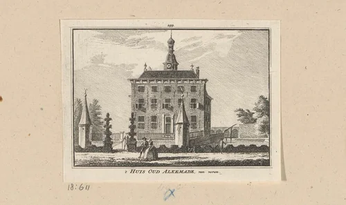 Gezicht op Huis Oud-Alkemade by Hendrik Spilman, print, 1750-1792